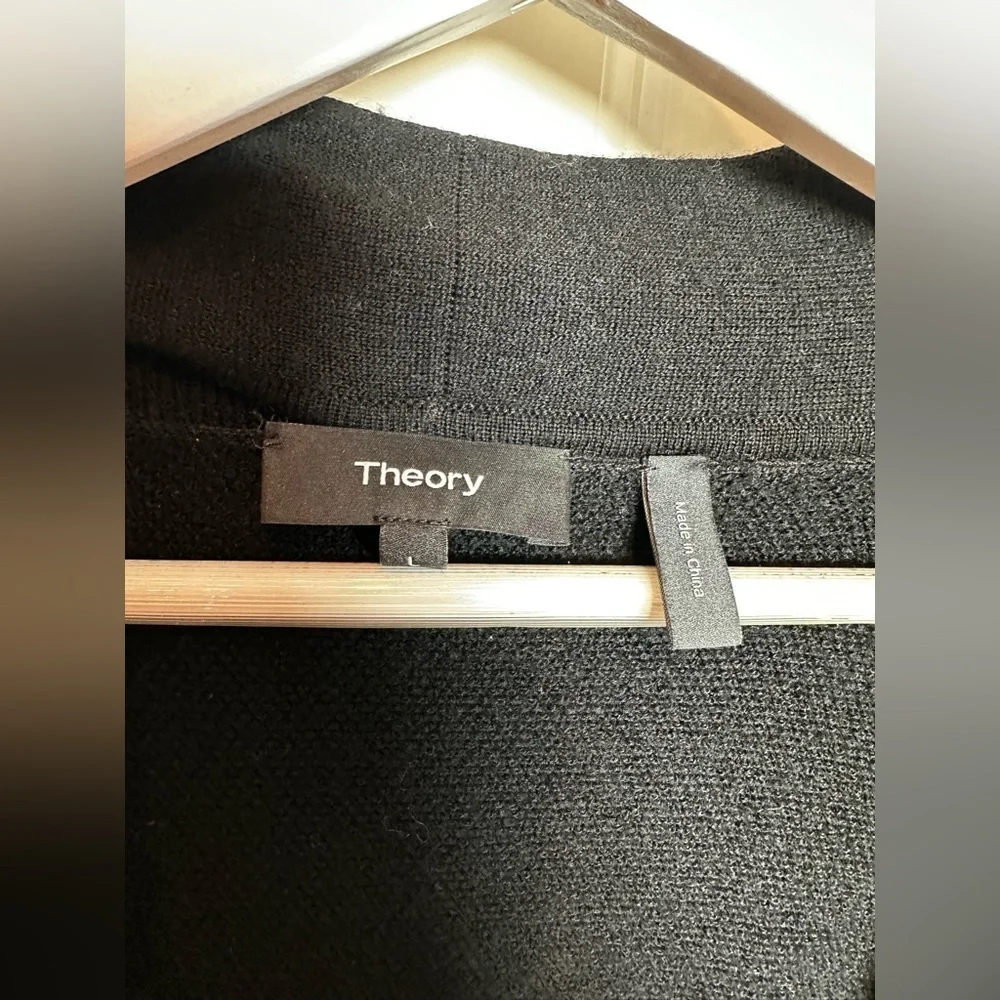 Theory Black Open Front long cardigan - Picture 2 of 8
